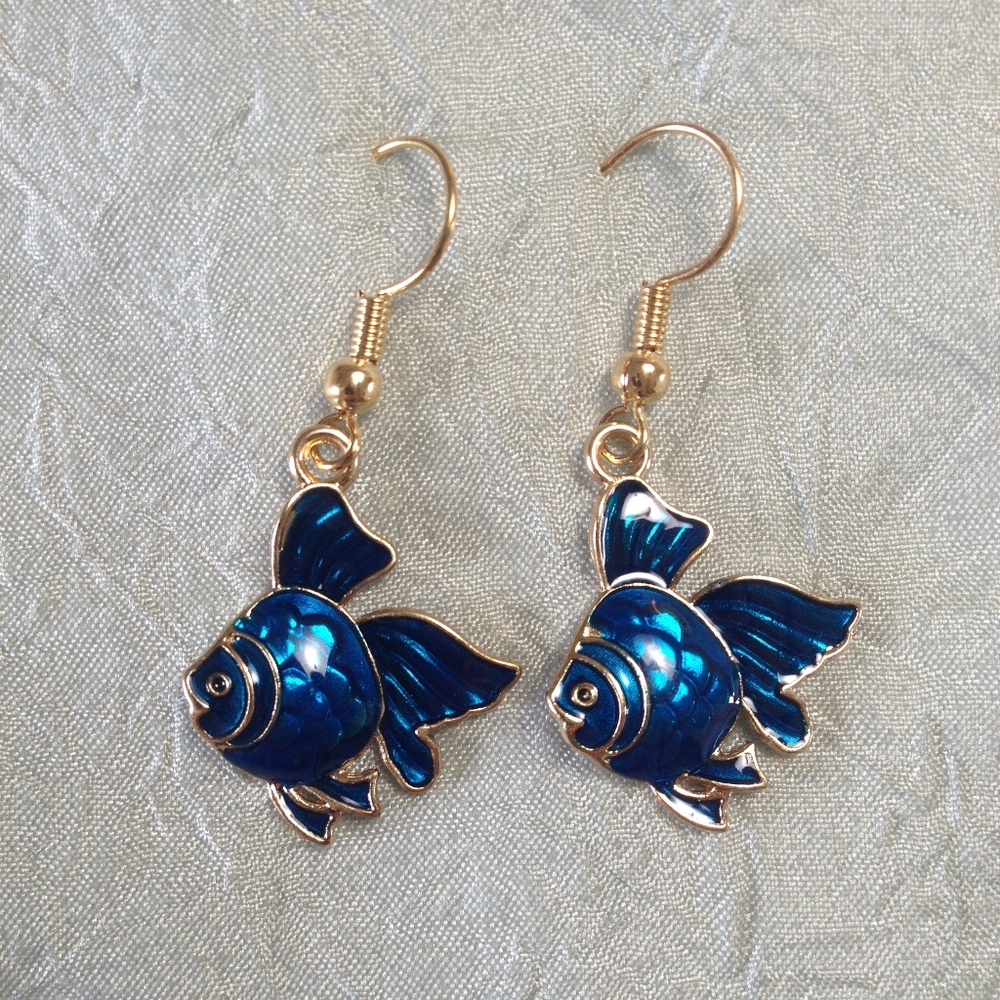 Elegant Blue Fish Earrings